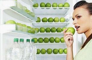 grüne Äpfel und Wasser, um 10 kg pro Monat abzunehmen