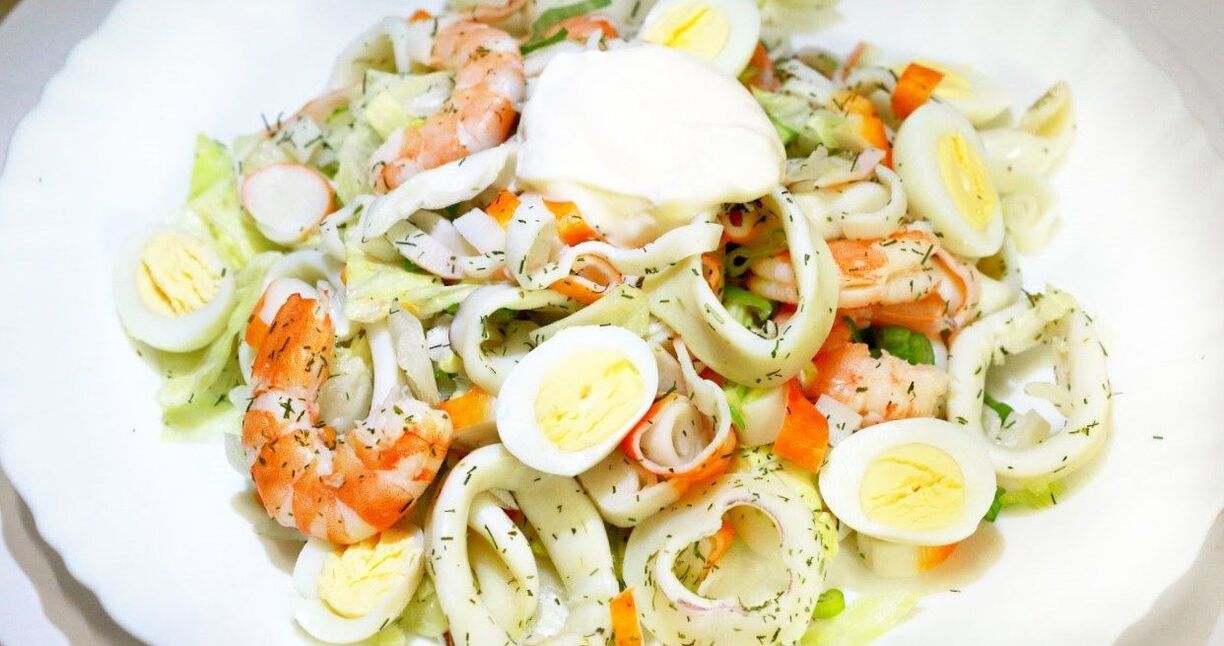 Tintenfischgericht mit Proteindiät
