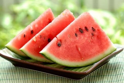 Scheiben Wassermelone, um Gewicht zu verlieren